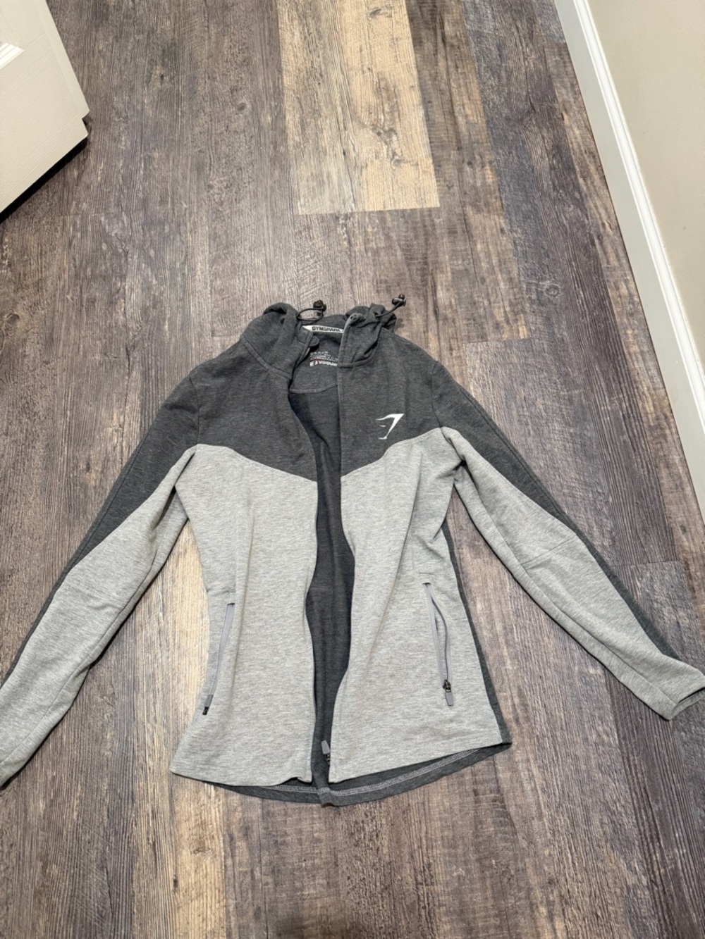 Gymshark Contrast Gray Hooded Zip Up Jacket